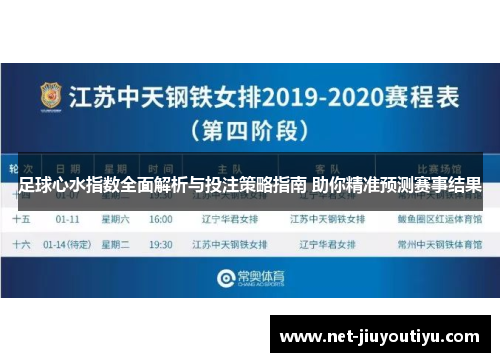 足球心水指数全面解析与投注策略指南 助你精准预测赛事结果 足球心水指数全面解析与投注策略指南 助你精准预测赛事结果