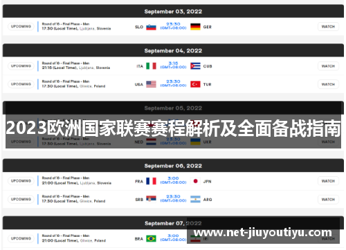 2023欧洲国家联赛赛程解析及全面备战指南